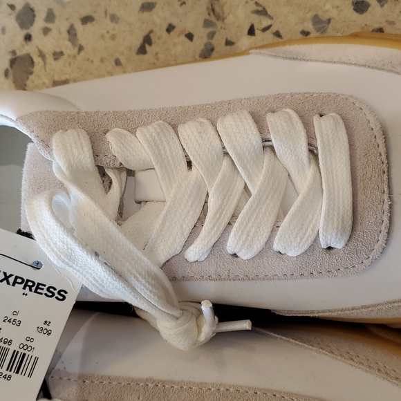 Express men's white tie front sneakers - Picture 7 of 9